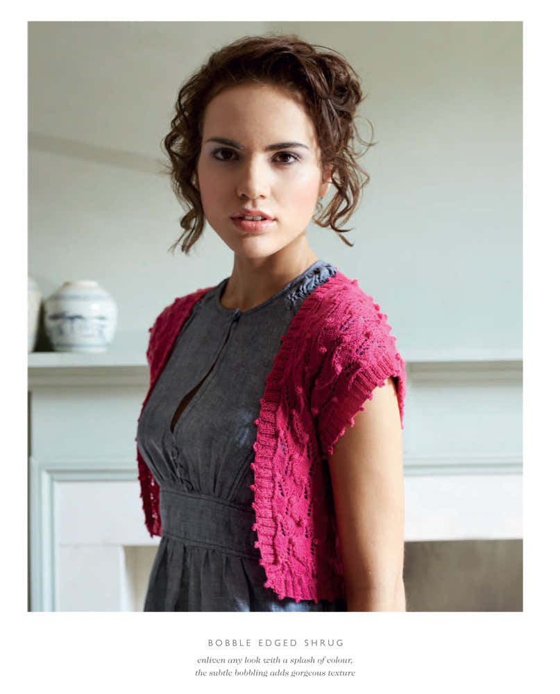 Bobble Edged Shrug in Debbie Bliss Rialto Lace