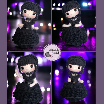 Wednesday Addams Amigurumi Crochet Pattern – Rave’n Dance Party Outfit (PDF)