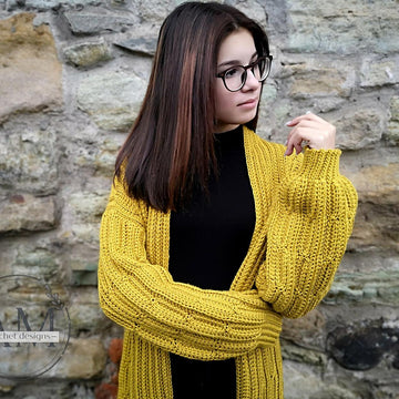 Cables knit-look cardigan