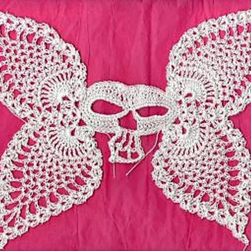Azreal Day of the Dead Winged Skull Applique