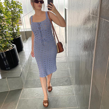 Crochet Top and Skirt Set