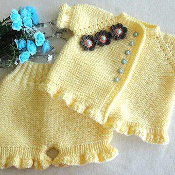 Knitting PATTERN Baby Girl Jacket Baby Bloomers