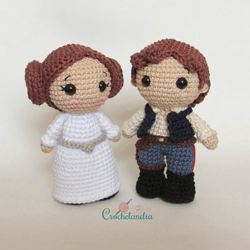 Leia and Solo amigurumi dolls - crochet patterns by Crochelandia