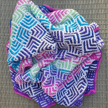 Mosaic Pinwheel Blanket - Rainbow