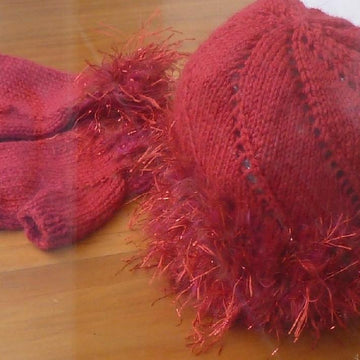 Sparkle Brim Beanie and Hand warmers