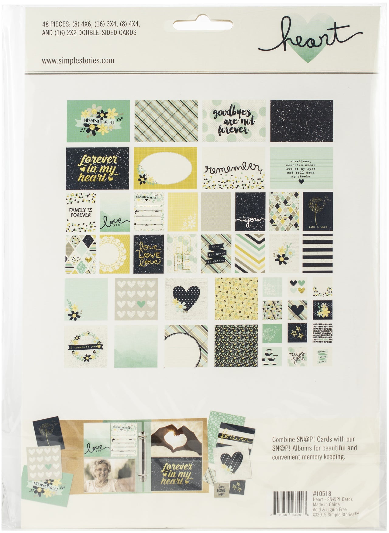 Simple Stories Sn@p! Card Pack 48/Pkg - Heart