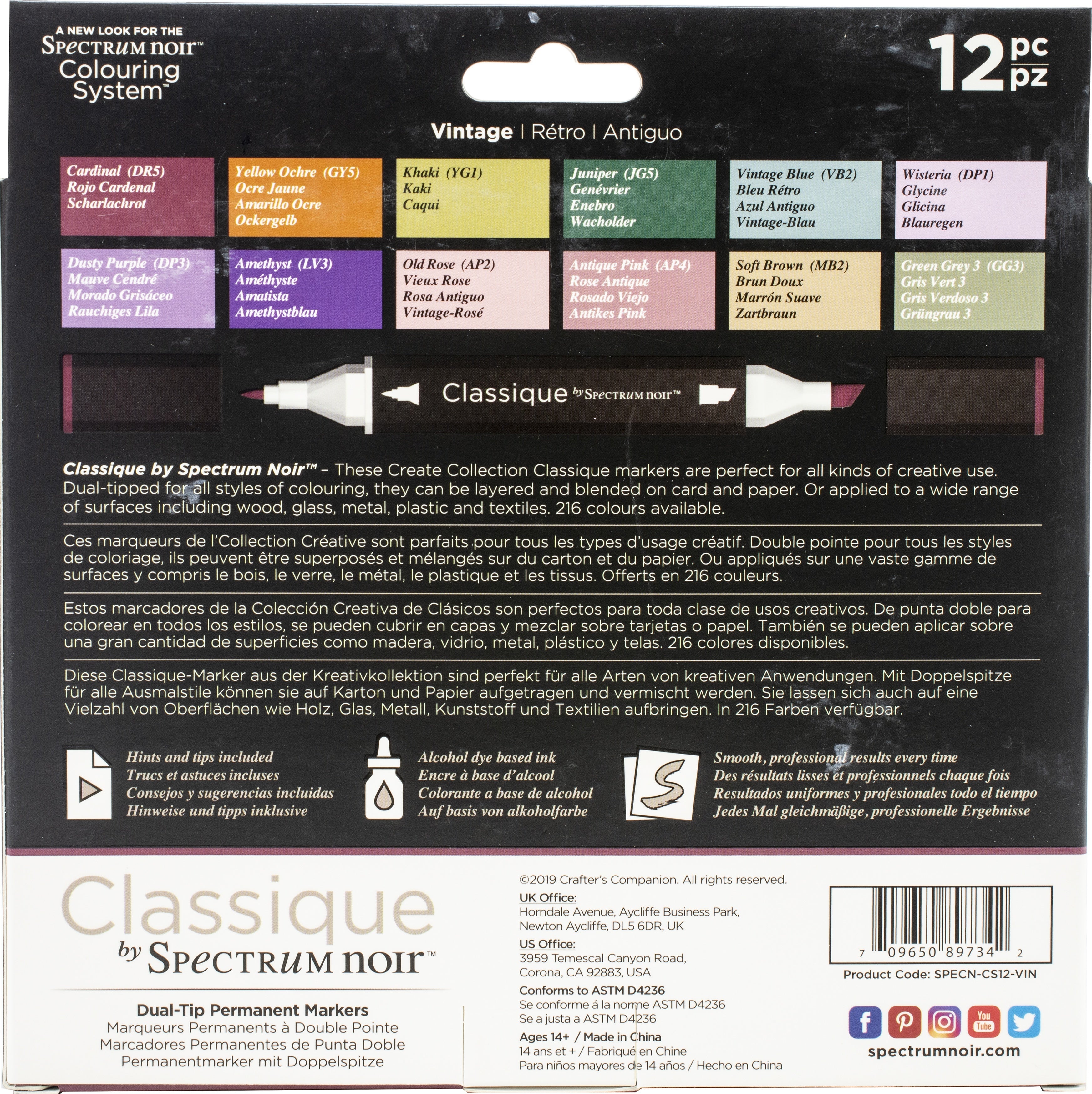 Spectrum Noir Classique 12 Pens - Vintage