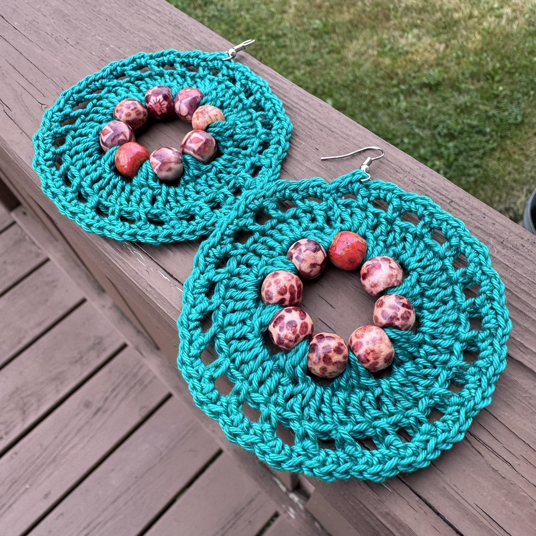 Beaded circle earrings