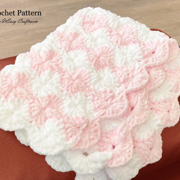 Baby car seat blanket Shell stitch Crochet crib blanket Baby pattern