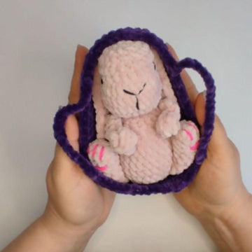 Soft Cradle Bunnies Bundle, Realistic Rabbit, Baby Bunnies In A Crib, Rabbit In Cradle