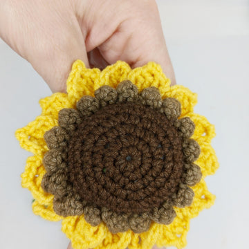 Crochet sunflower pattern, easy crochet flower pattern