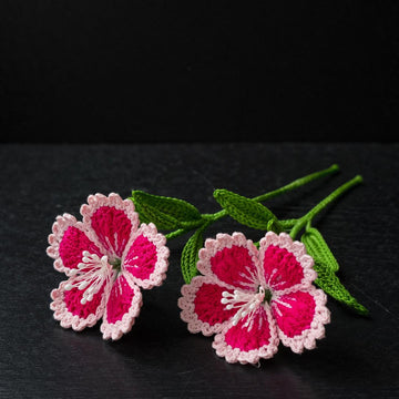 Crochet Chinese pink flowers