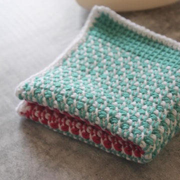 Tunisian Crossed Wash Mitt