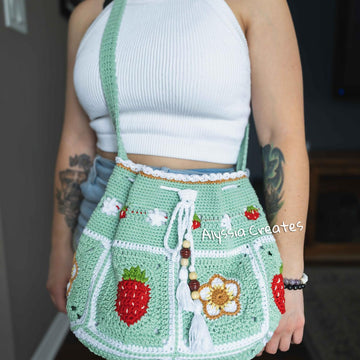 Strawberry Drawstring Crossbody Bag