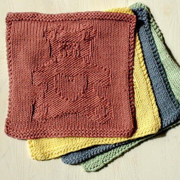 Teddy knit purl face cloth square