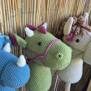 Hobby Horse Dragon Dinosaur Triceratops Unicorn Fairy Tale Crochet Plush Amigurumi