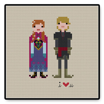 Anna and Kristoff In Love - PDF Cross Stitch Pattern