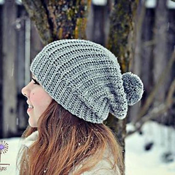 "Winter Poms" Slouch