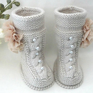 Pattern Baby Booties Flower Meadow