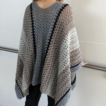 Crochet Wrap Pattern: Striking Striped Ruana