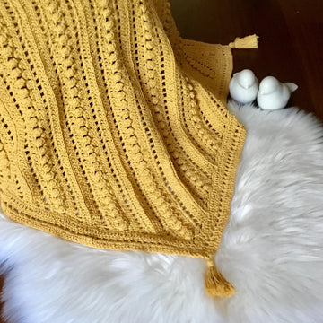 Diagonal Popcorn Baby Blanket N 348