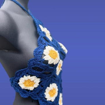 English Daisy Crochet Crop Top