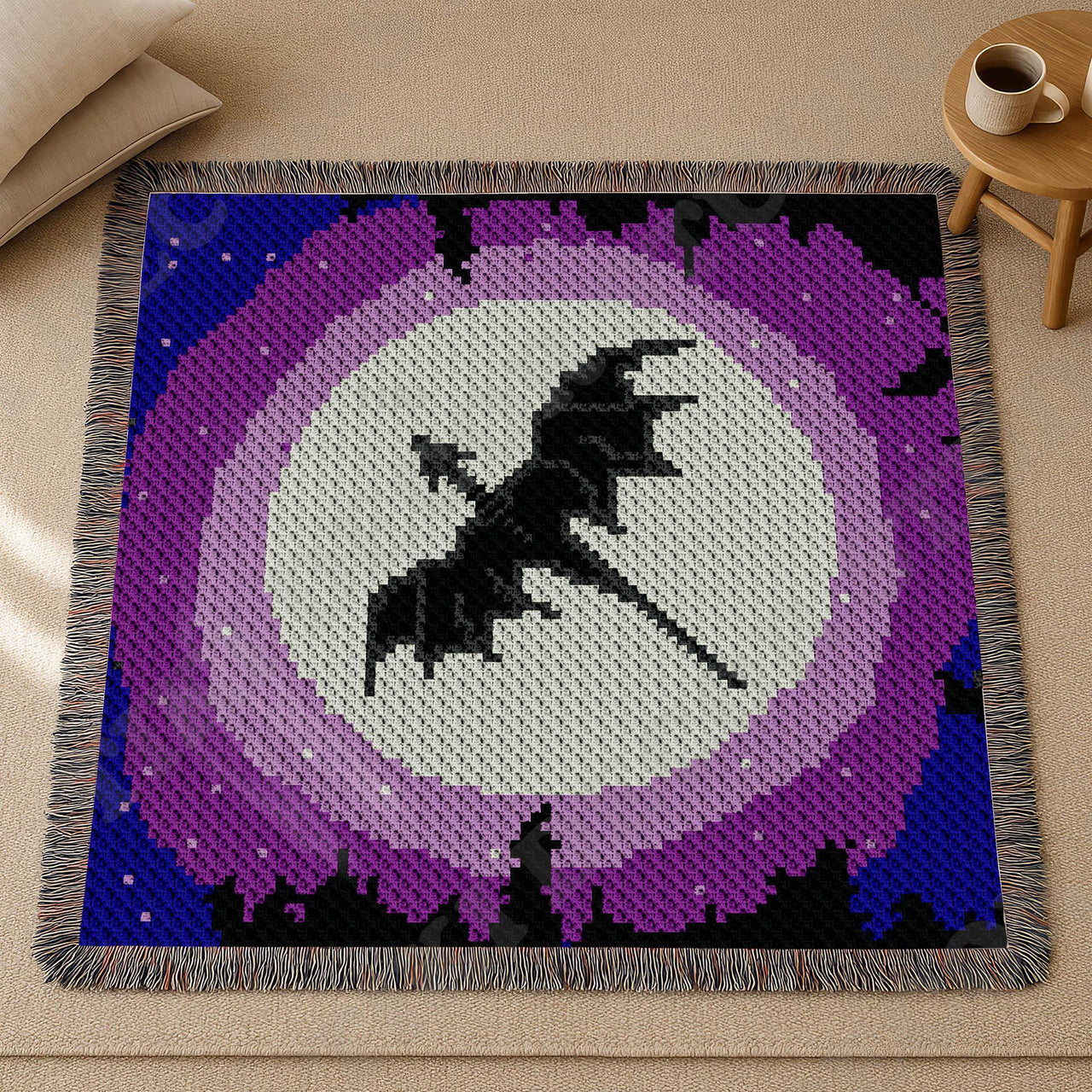 Fantasy Dragon Fly Moon Blanket House of Dragons Throw C2C CROCHET PATTERN
