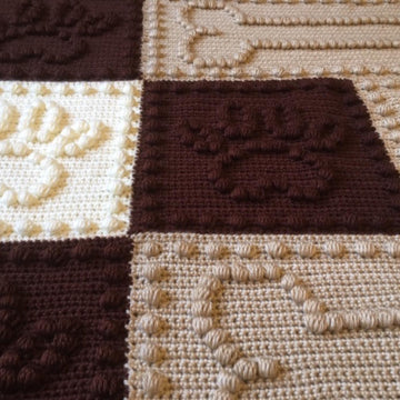 Dog Blanket - Paw Print & Bone Motifs