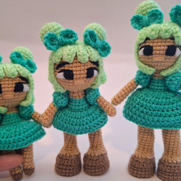 Green Rainbow Crochet Doll 3 Levels in 1