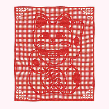 Maneki-neko Japanese Lucky Cat Filet Crochet Chart