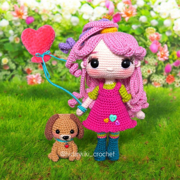 Valentina Amigurumi Crochet Pattern – Doll with Cute Doggy “Love” (PDF)