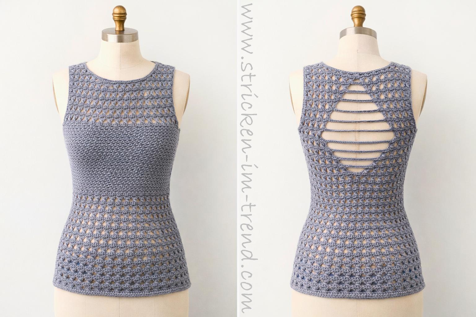 Crochet Pattern Summer Top CROSS#back | Open Back Crochet Top | Women's Tank Top PDF