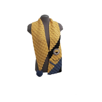Yellow Blue Cartoon Scarf C2C