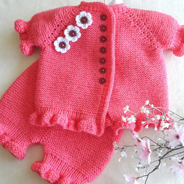 Knitting PATTERN Baby Girl Baby Pants Baby Sweater