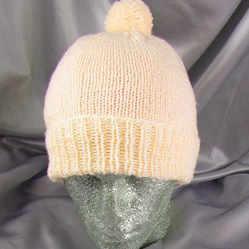 Simple Bobble Beanie Hat Circular
