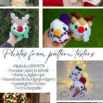 Holiday 3 in 1 - reindeer, snowman, piggy squishes