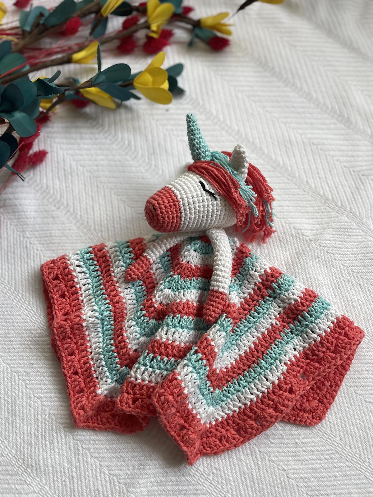 Unicorn Lovey Security Blanket