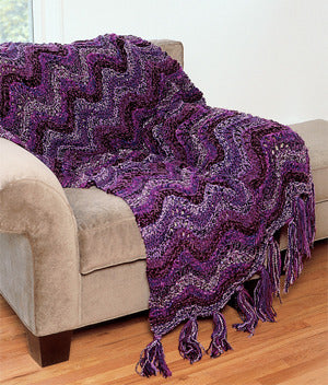 Luxury Throw Knit Pattern in Lion Brand Lion Brand Wool Ease and Homespun - 1203A