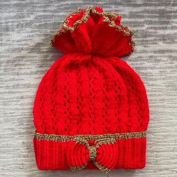 Festive Ruffle Top Hat with Bow