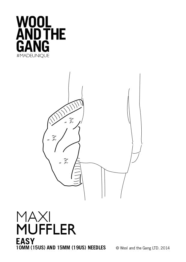 Maxi Muffler in Wool and the Gang - Downloadable PDF