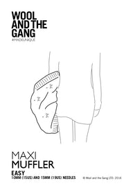 Maxi Muffler in Wool and the Gang - Downloadable PDF