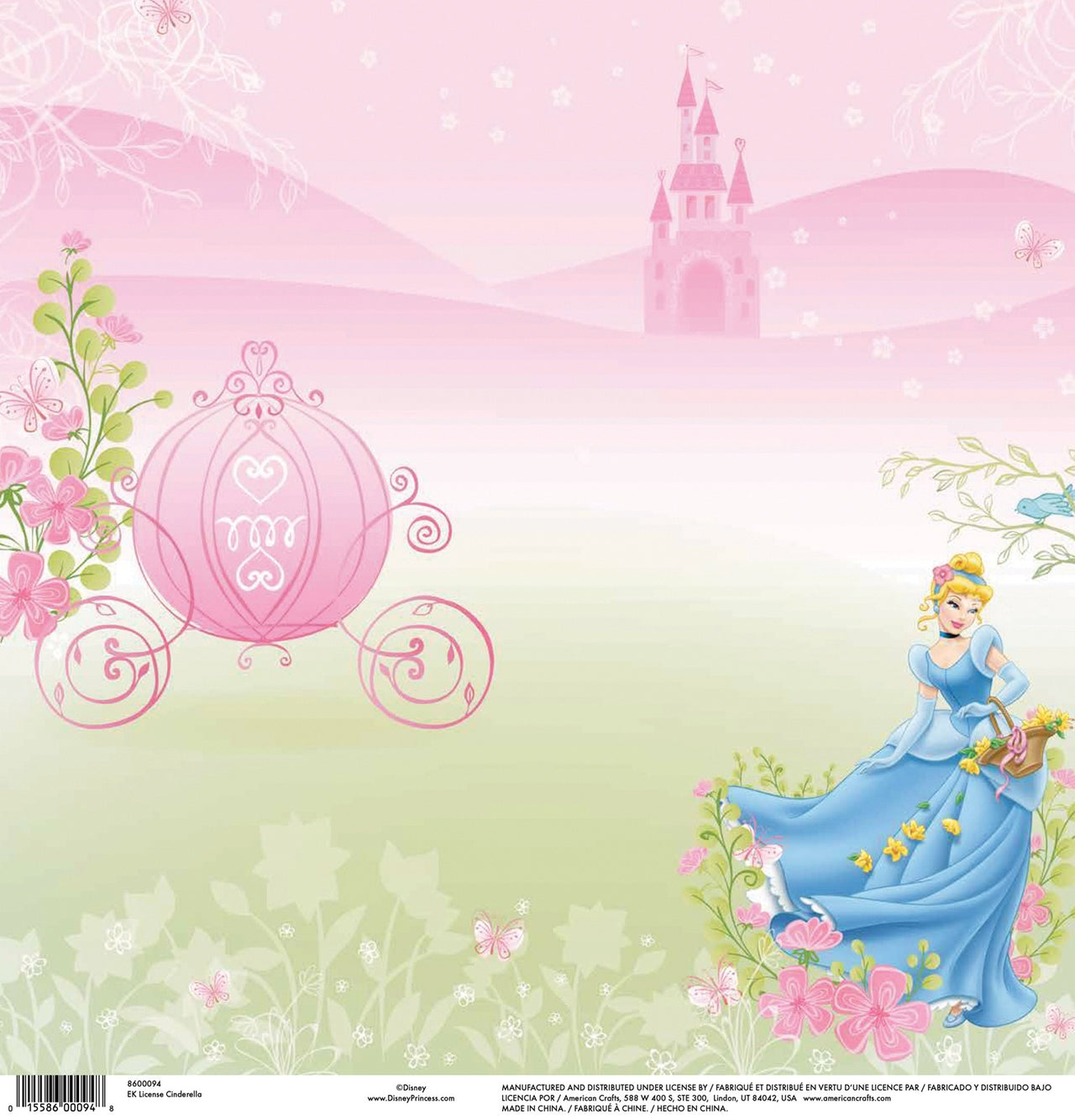 EK Success EK Disney Single-Sided Cardstock 12"X12" 25/Pkg - Cinderella