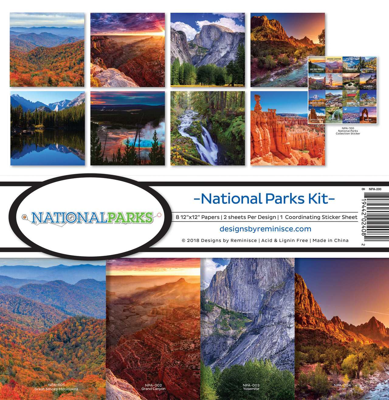 Reminisce Collection Kit 12"X12" - National Parks