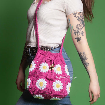 Daisy Drawstring Crossbody Bag