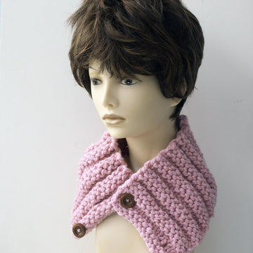 Buttoned Ribbed Cowl