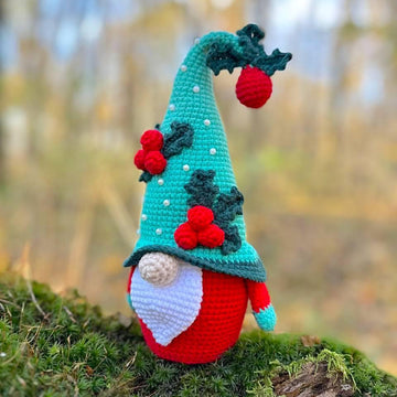 Christmas gnome in green hat