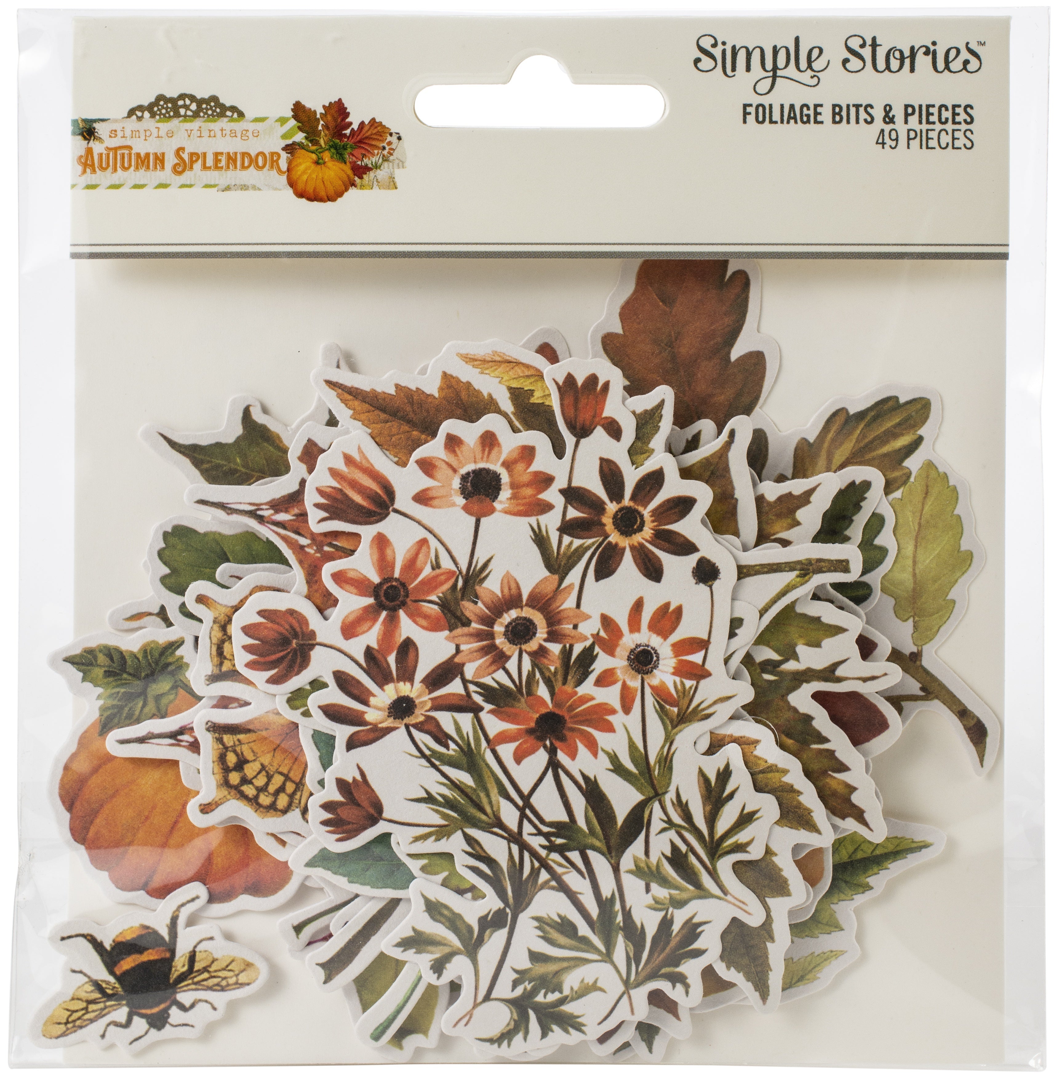 Simple Stories Autumn Splendor Bits & Pieces Die-Cuts 49/Pkg - Foliage