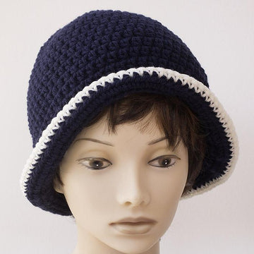 Two Color Flapper Cloche Hat