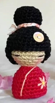 Japanese Doll & Cherry Blossom Crochet Pattern
