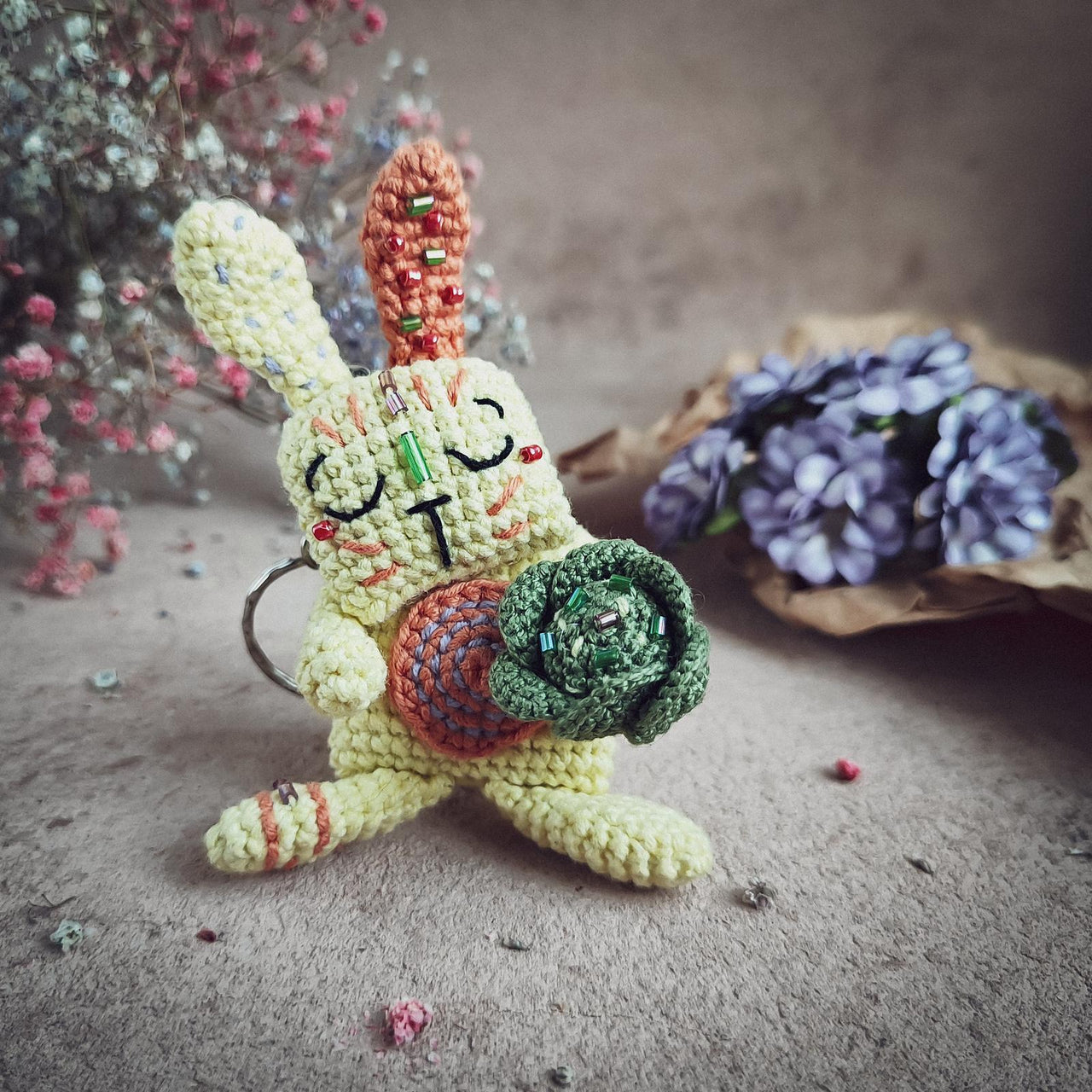 Miniature Bunny with Cabbage